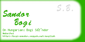 sandor bogi business card